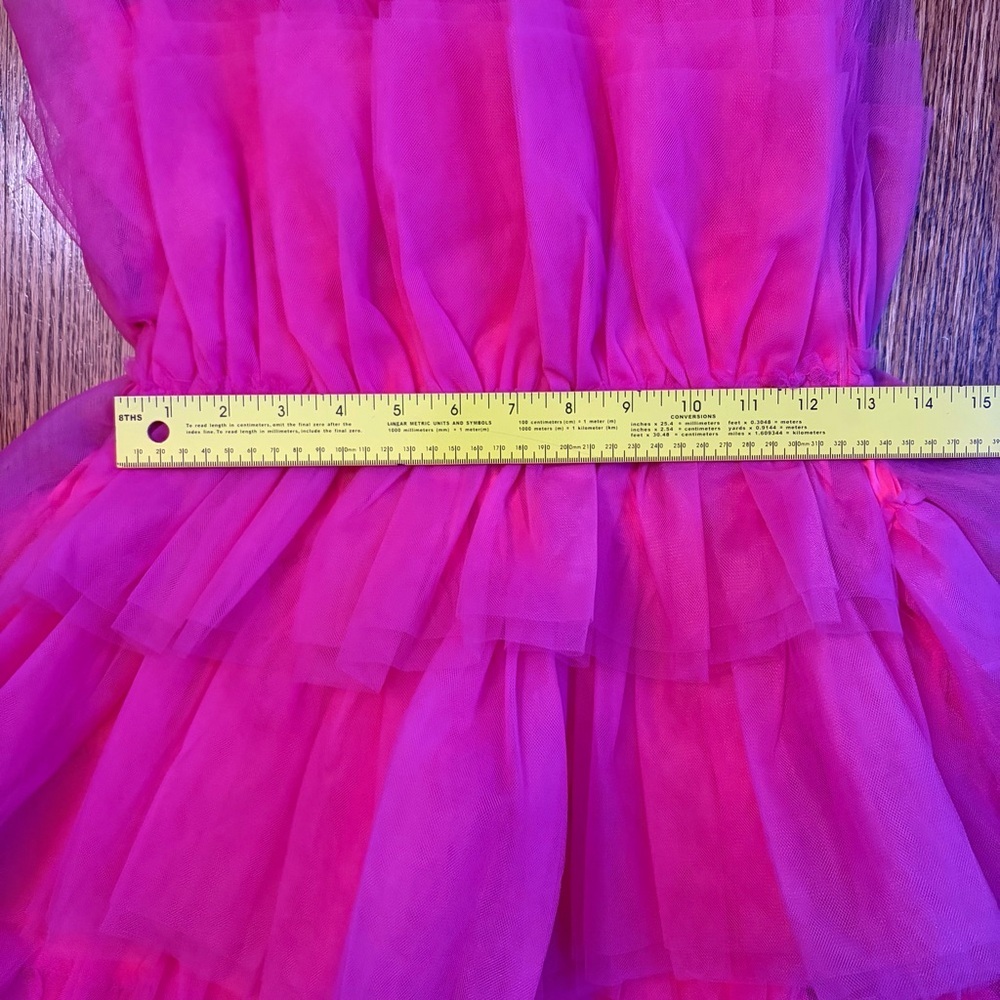Mable Hot Pink Tulle Ruffle Strapless Mini Dress Small Barbiecore Party - Picture 9 of 9